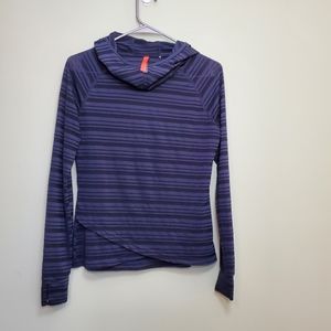 Zakti Active Women’s Time To Burn Hoodie Semi-Sheer Athleisure Cowl Neck US Sz 4